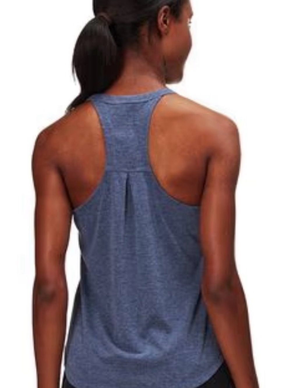 Patagonia Blue Racerback Tank with Center Back Pleat
